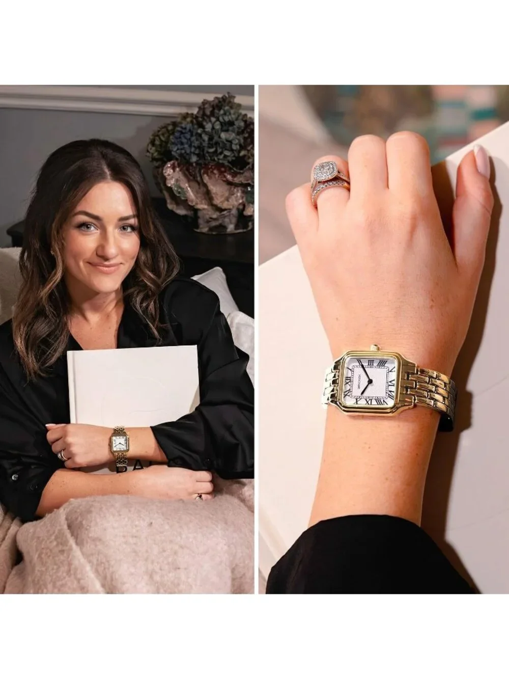 Women's Gold Classic Analogue Display, and Alloy Strap Quartz Wrist Watches